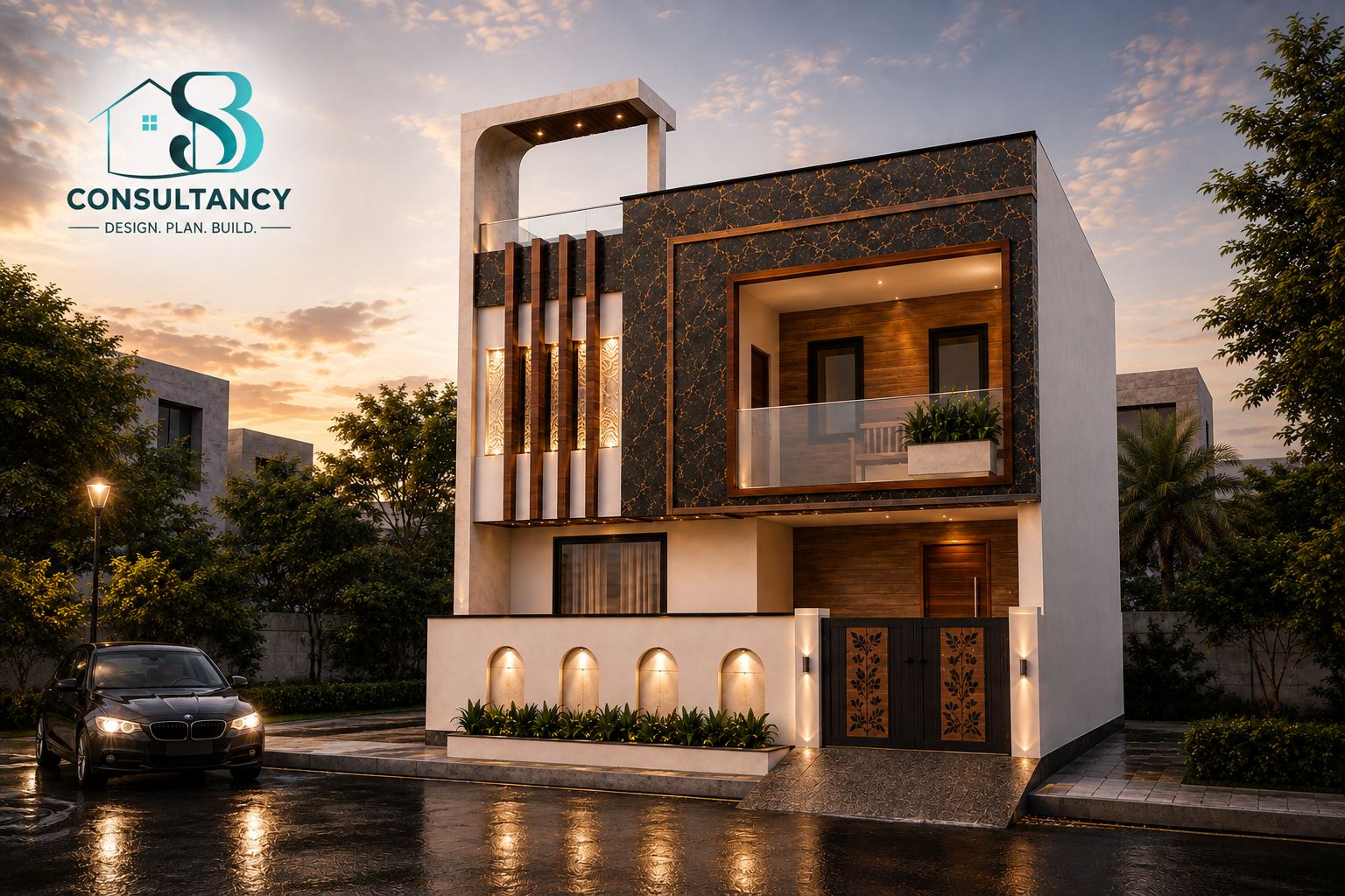 Modern residential facade